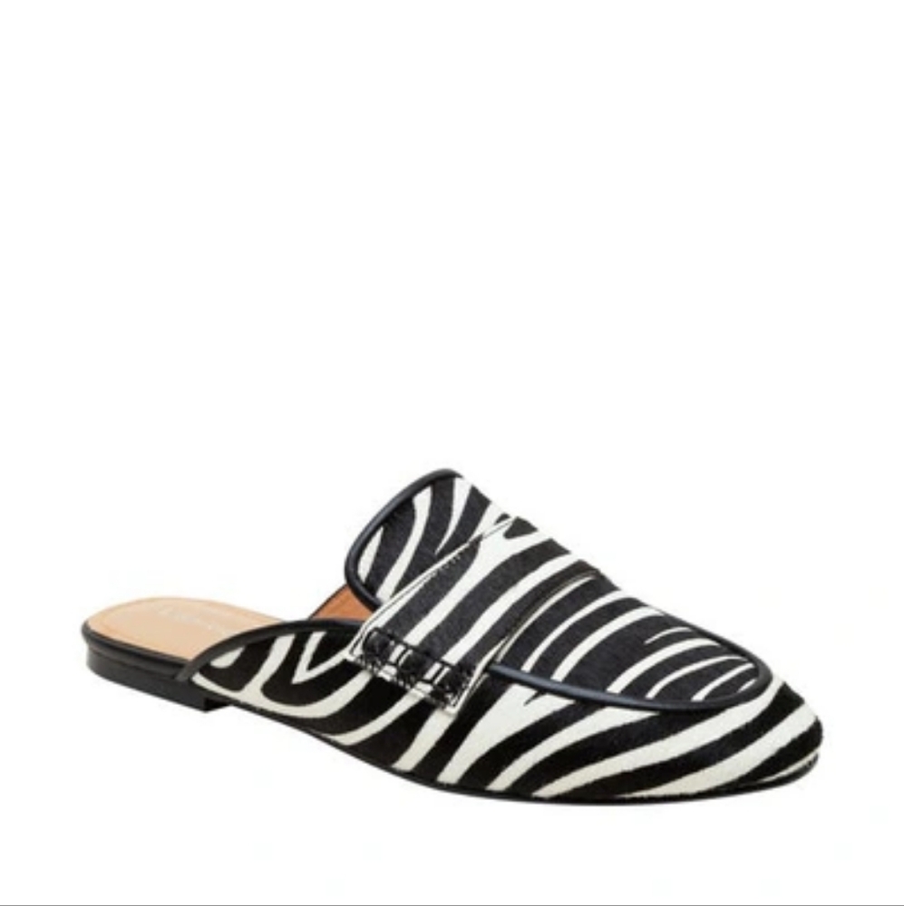Lisa Vicky Enchant 2 Black And White Zebra Mules NIB Size 5